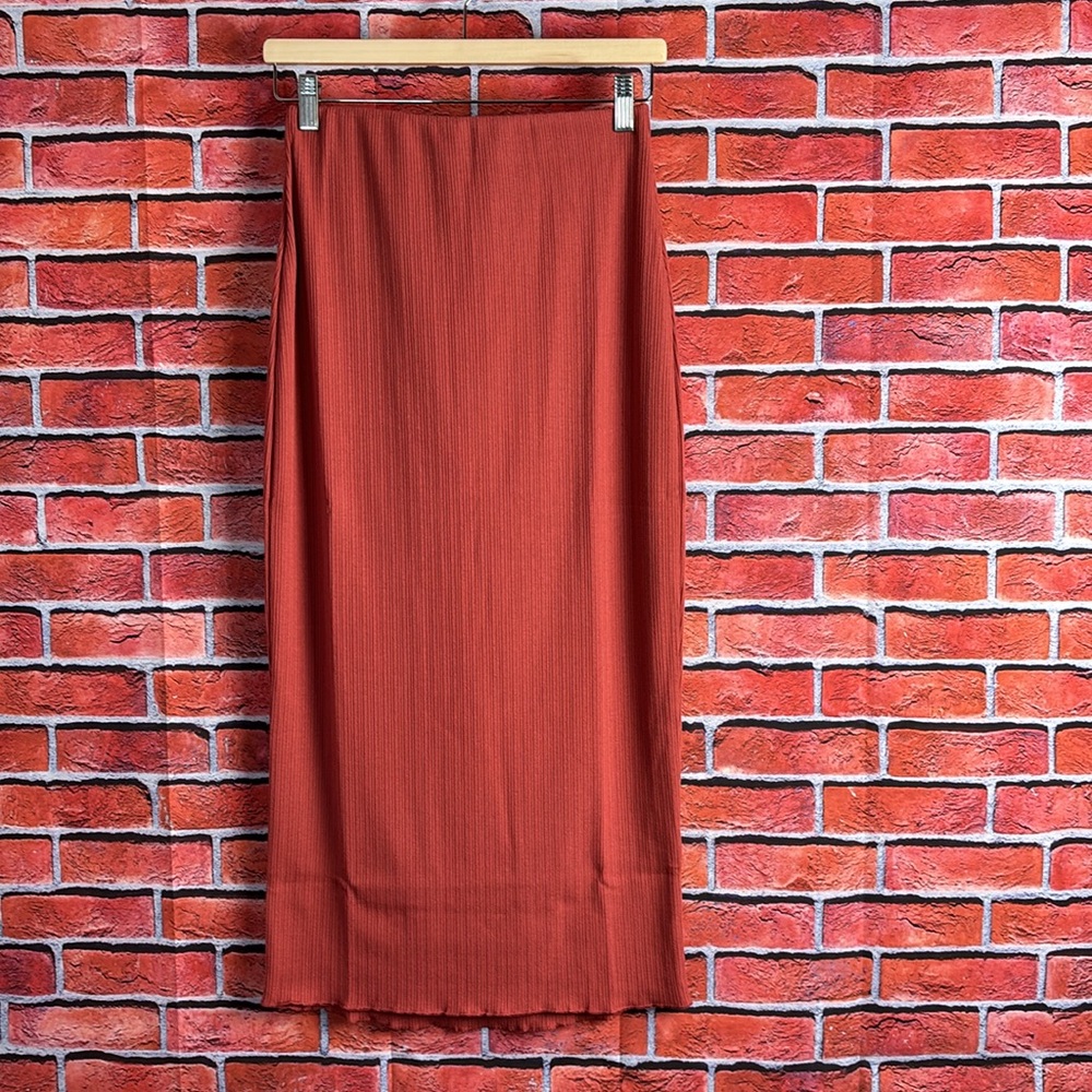 B.O.G. Collective Ascella Dusty Rose Ribbed Knit Pencil‎ Skirt Size Small NWT